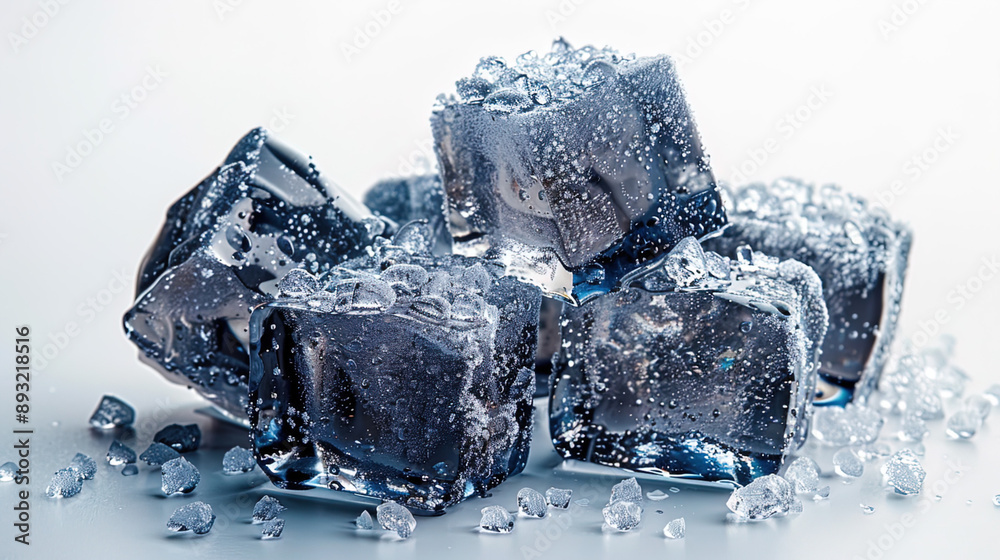 Obraz premium ice cubes isolated on white