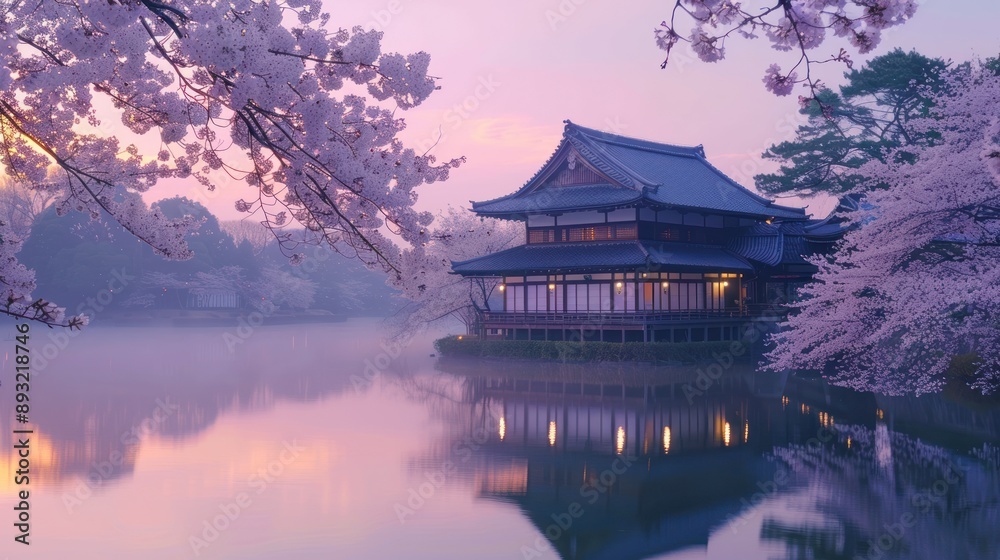 Serene Japanese Garden at Dawn Serene Japanese Garden at Dawn