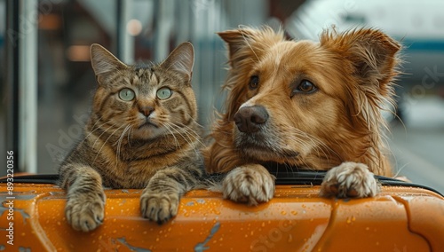 Pets at the airport waiting...