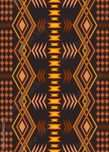 Brown Native American  pattern design for background.