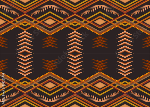 Brown Native American  pattern design for background.