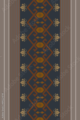 Geometric Ethnic pattern design for background or wallpaper and clothing .