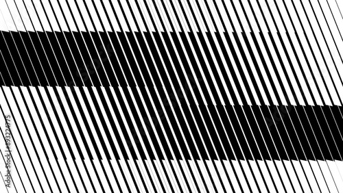 Line Halftone Gradient Effect Pattern. Vertical Straight Lines Background. Black and White Abstract Texture with Parallel Stripes Thick to Thin. Vector Illustration.