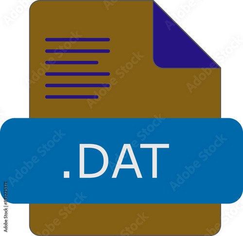 DAT  File extension icon insidse fill with lines fill