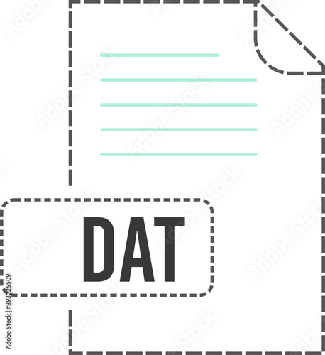 DAT  File format icon dashed outline