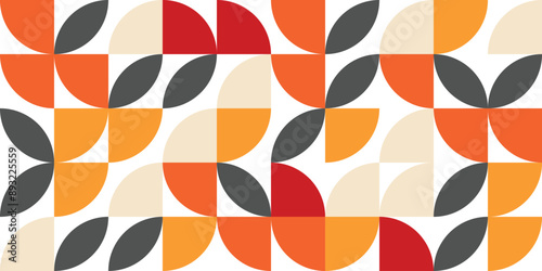 Bauhaus retro pattern background, geometric design posters, wall art, template, layout with primitive shapes elements. Vector