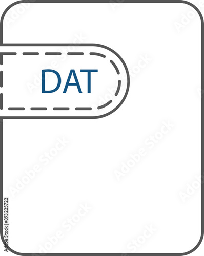 DAT  File icon thick black outline