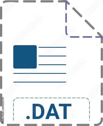 DAT  File icon minsk dashed rounded outline
