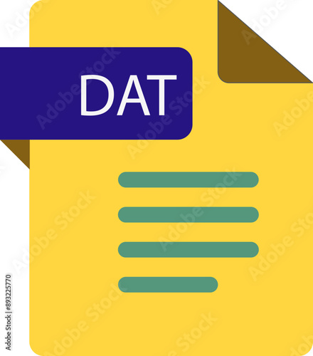 DAT  File icon with folded style document