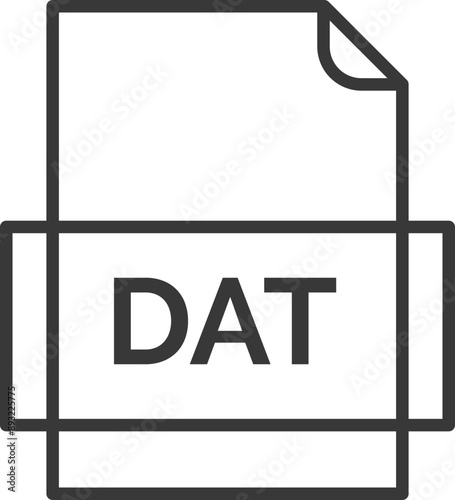 DAT  File icon thick outline rounded corners