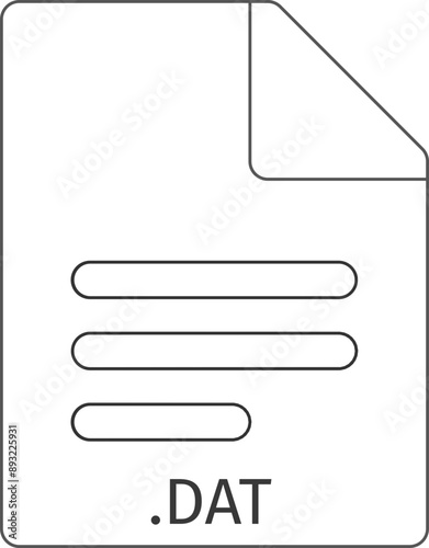 DAT  black empty outline doc icon