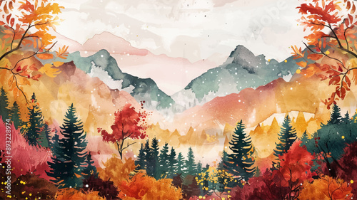 Autumn forest landscape