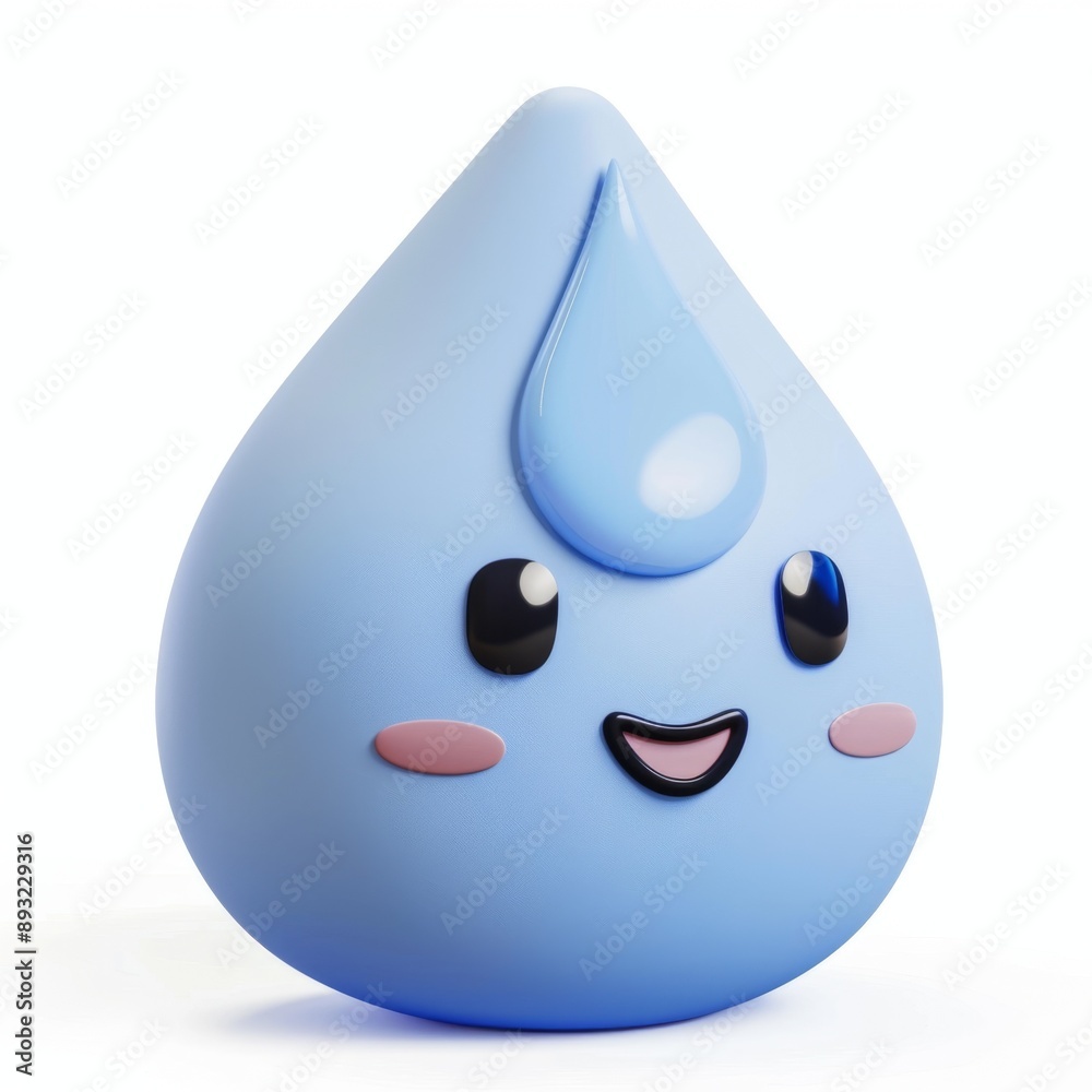cute raindrop icon on white background cute raindrop icon on white background