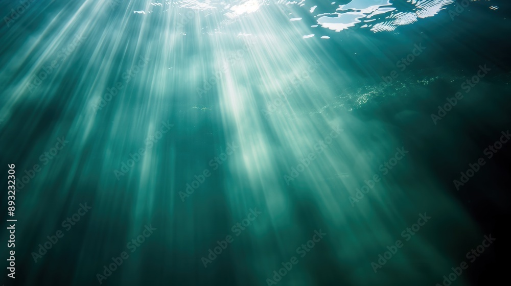 Sunlight shining through water ocean rays of holy lights bottom of sea Sunlight shining through water ocean rays of holy lights bottom of sea