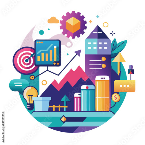 Business growth, development, innovation concept illustration.