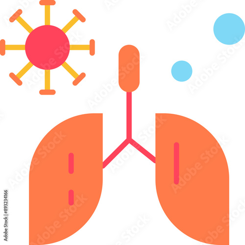 Coronavirus, cough, lungs, pneumonia Icon