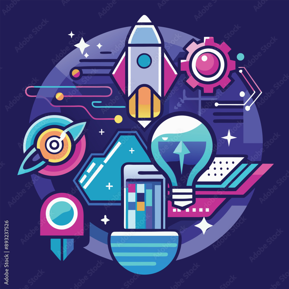Business growth, development, innovation concept illustration. Business growth, development, innovation concept illustration.