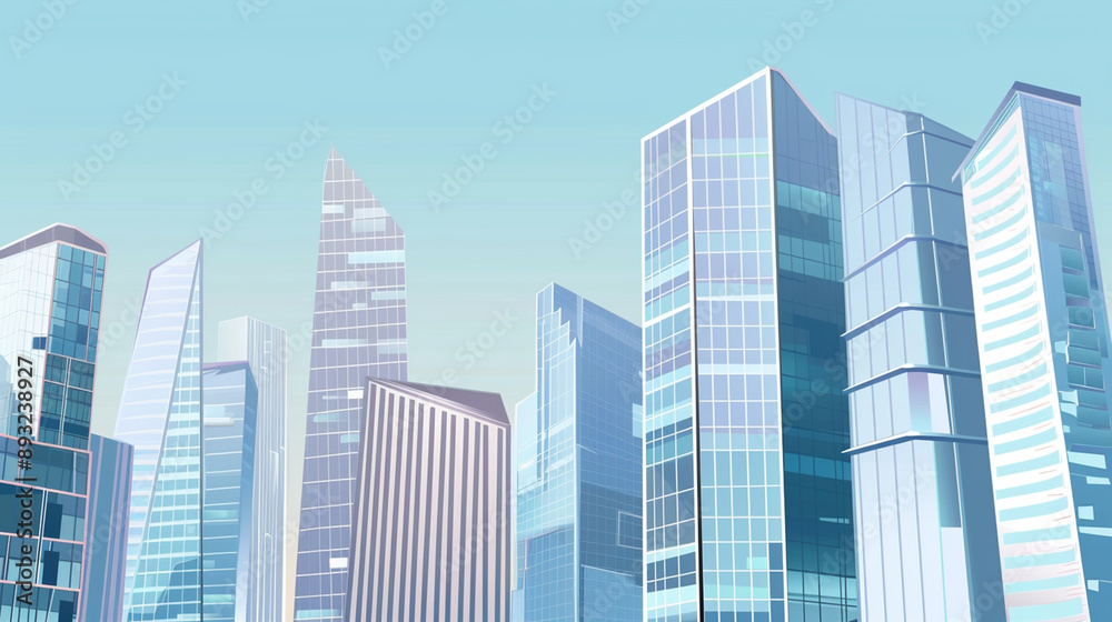 A futuristic skyscraper with a sleek, reflective glass facade rising against a clear blue sky, showcasing modern urban architecture and advanced design A futuristic skyscraper with a sleek, reflective glass facade rising against a clear blue sky, showcasing modern urban architecture and advanced design