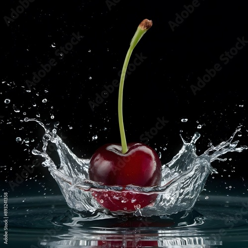 Cherry in water splash