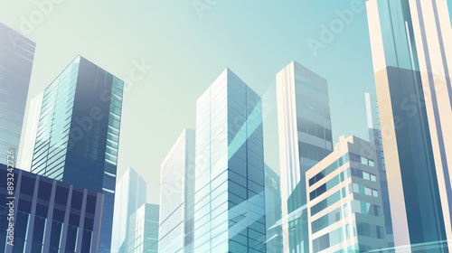 Wallpaper Mural A futuristic skyscraper with a sleek, reflective glass facade rising against a clear blue sky, showcasing modern urban architecture and advanced design Torontodigital.ca