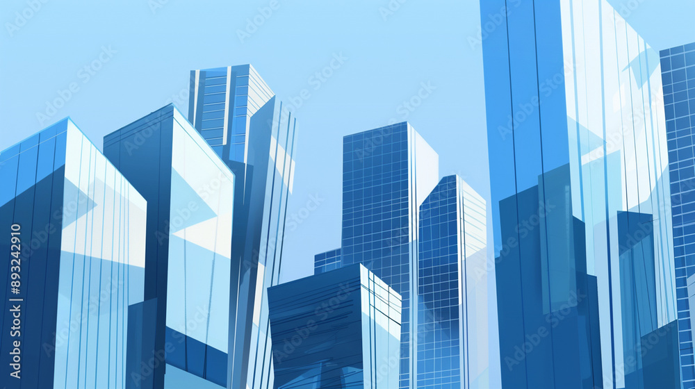 A futuristic skyscraper with a sleek, reflective glass facade rising against a clear blue sky, showcasing modern urban architecture and advanced design A futuristic skyscraper with a sleek, reflective glass facade rising against a clear blue sky, showcasing modern urban architecture and advanced design