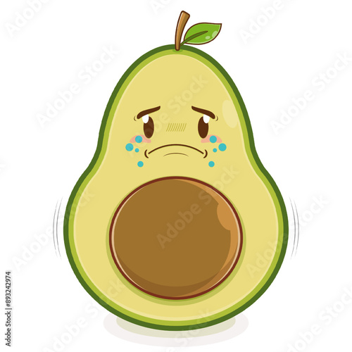 avocado scared face cartoon cute