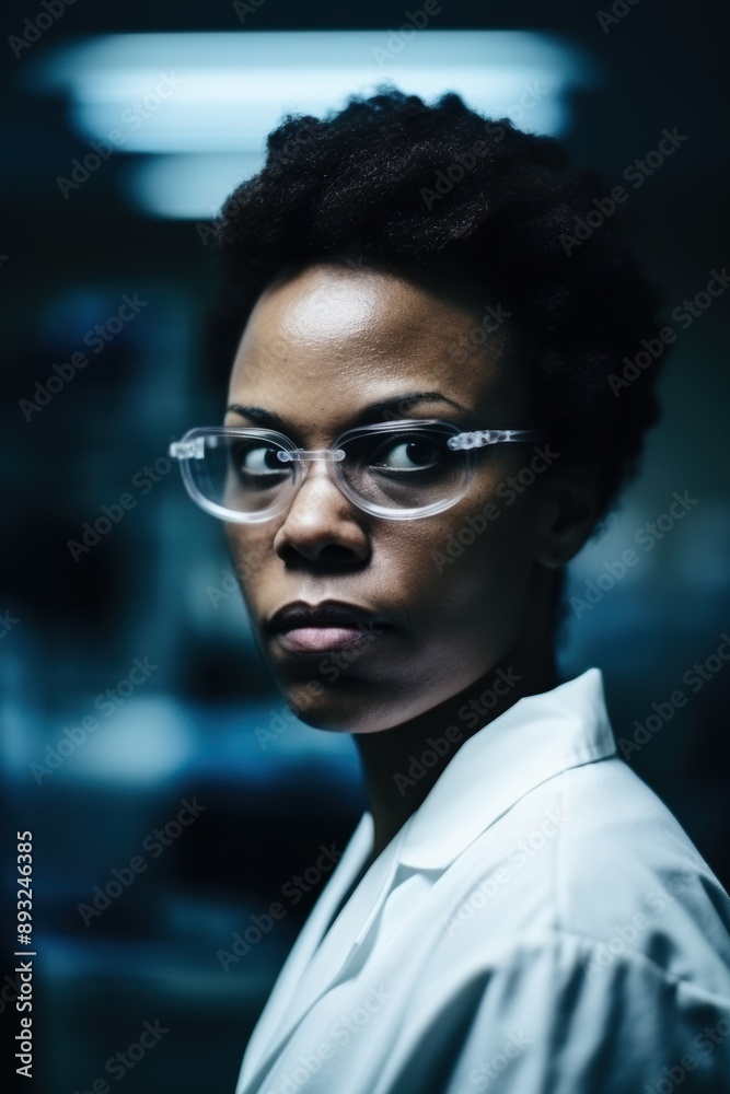 Serious african american woman with glasses Serious african american woman with glasses