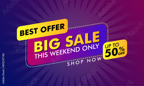 romotion Big Sale Banner Announcement. Discount Design Ads  For Newsletter, Poster And Web. photo