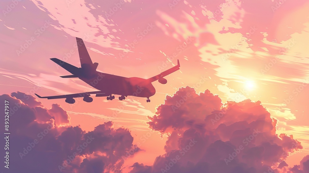 An airplane flying high in the air. An airplane flying high in the air.