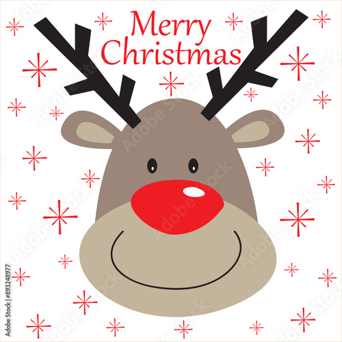 christmas card with reindeer
