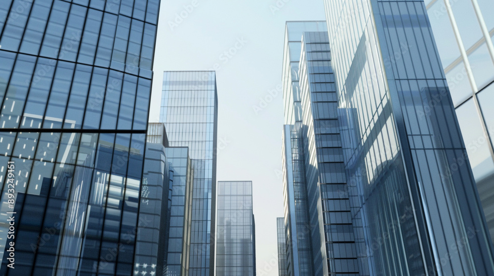 A futuristic skyscraper with a sleek, reflective glass facade rising against a clear blue sky, showcasing modern urban architecture and advanced design A futuristic skyscraper with a sleek, reflective glass facade rising against a clear blue sky, showcasing modern urban architecture and advanced design