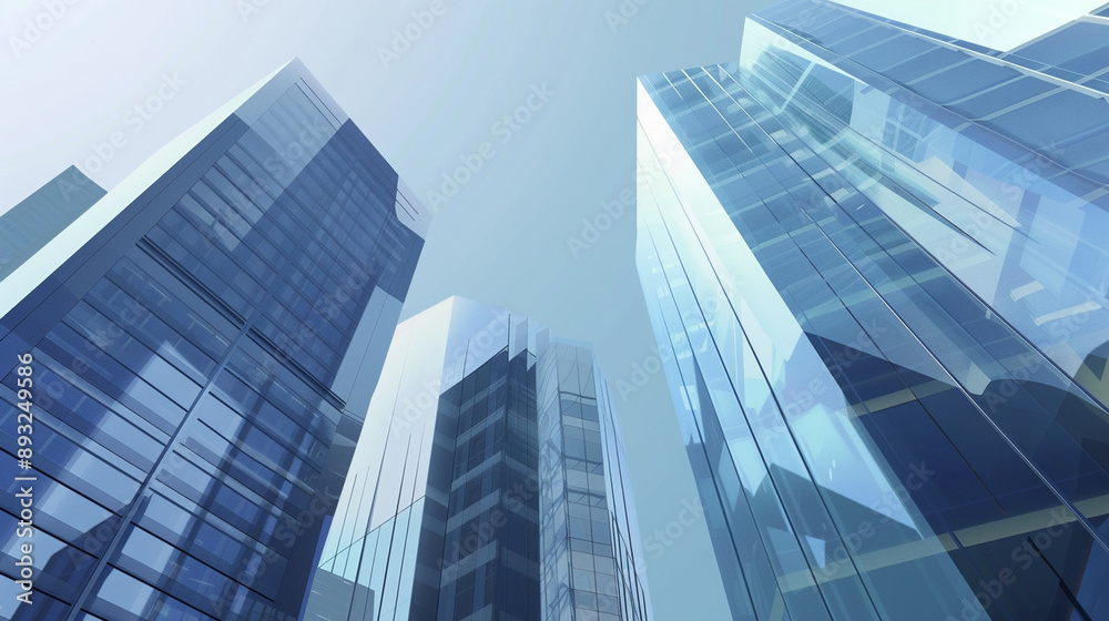 A futuristic skyscraper with a sleek, reflective glass facade rising against a clear blue sky, showcasing modern urban architecture and advanced design A futuristic skyscraper with a sleek, reflective glass facade rising against a clear blue sky, showcasing modern urban architecture and advanced design
