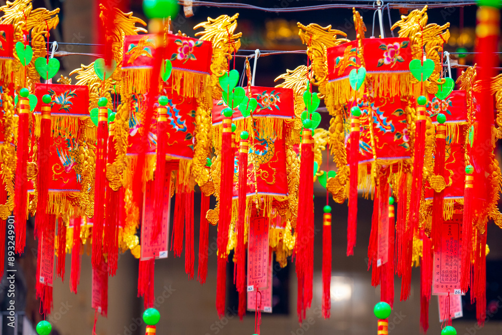 Naklejka premium Palace lantern, gauze lantern, temple, Chinese lantern, lantern, temple,