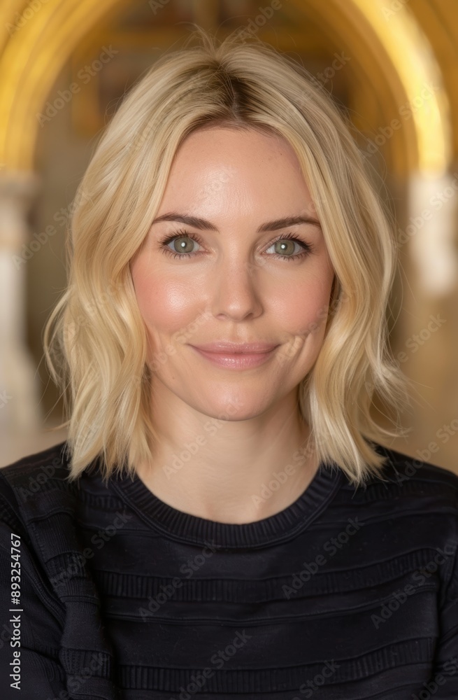 beautiful blonde woman with natural makeup and wavy hair beautiful blonde woman with natural makeup and wavy hair