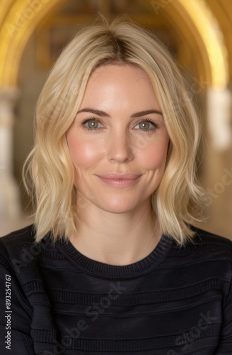 Wallpaper Mural beautiful blonde woman with natural makeup and wavy hair Torontodigital.ca