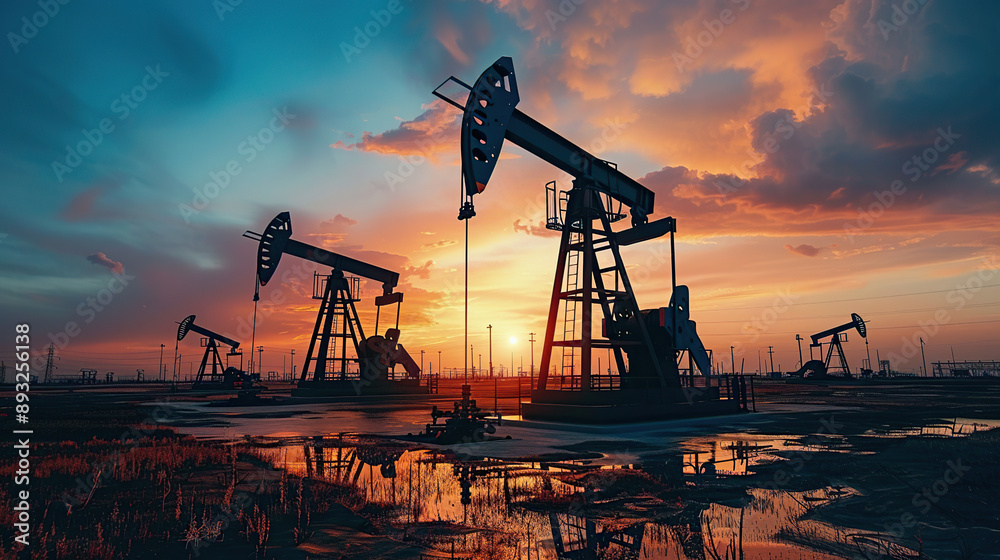 Oil rig at dusk Oil rig at dusk