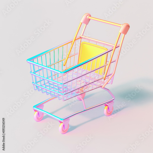 Supermarket shopping cart.Empty shopping cart.Exploring the design and layout of shopping carts