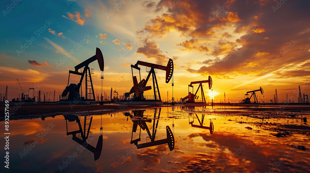 Oil rig at dusk Oil rig at dusk