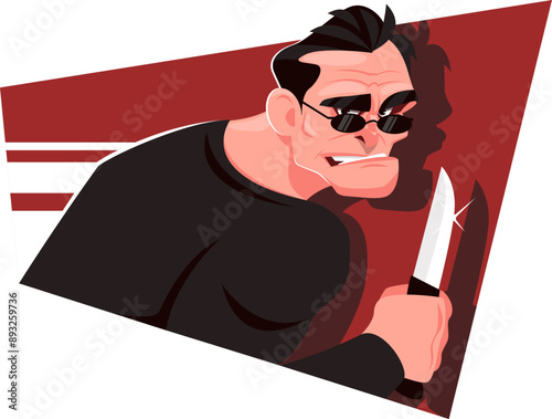  angry man is a killer with a knife
