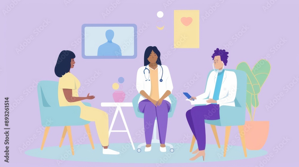 A Woman Consulting with a Doctor During a Telehealth Appointment A Woman Consulting with a Doctor During a Telehealth Appointment