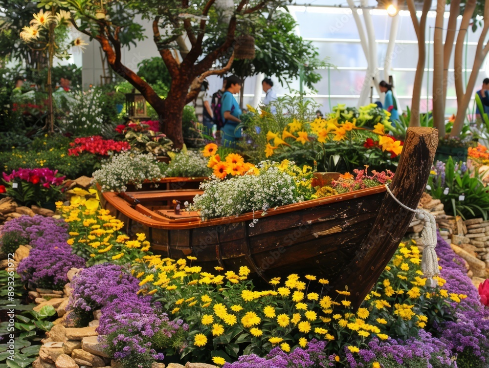 Fototapeta premium Blooming Beauty: A Stunning Flower Show in Hong Kong - Spring 2014