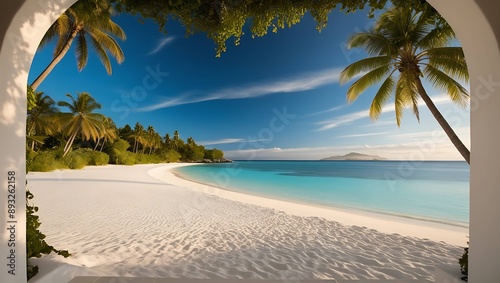 Tropical island with palm trees. photo