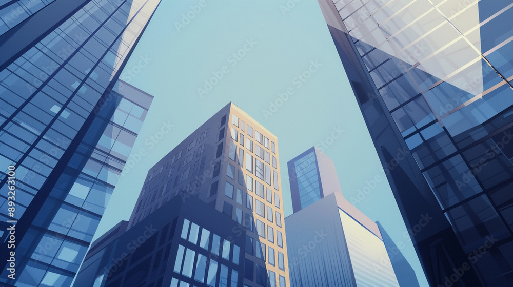 A futuristic skyscraper with a sleek, reflective glass facade rising against a clear blue sky, showcasing modern urban architecture and advanced design A futuristic skyscraper with a sleek, reflective glass facade rising against a clear blue sky, showcasing modern urban architecture and advanced design