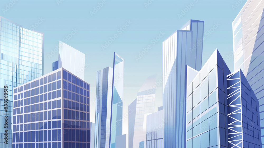 A futuristic skyscraper with a sleek, reflective glass facade rising against a clear blue sky, showcasing modern urban architecture and advanced design A futuristic skyscraper with a sleek, reflective glass facade rising against a clear blue sky, showcasing modern urban architecture and advanced design