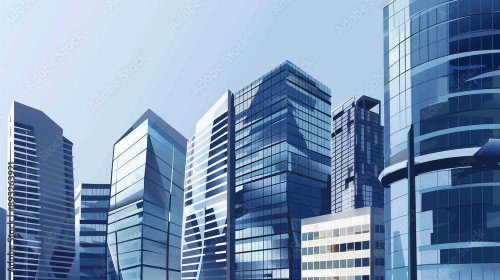 A futuristic skyscraper with a sleek, reflective glass facade rising against a clear blue sky, showcasing modern urban architecture and advanced design A futuristic skyscraper with a sleek, reflective glass facade rising against a clear blue sky, showcasing modern urban architecture and advanced design