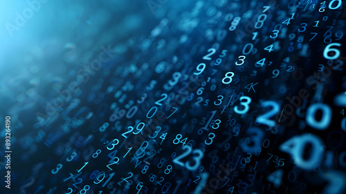 Abstract Mathematical Pattern with Random Scattered Decimal Numbers on Dark Background