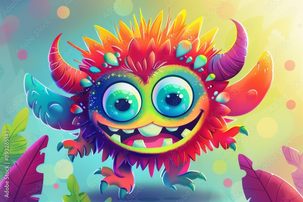 Fototapeta premium cute fluffy monster