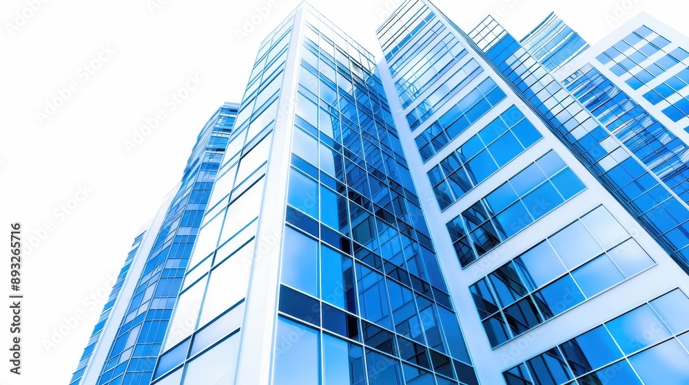 Modern skyscrapers with reflective glass windows view. Modern skyscrapers with reflective glass windows view.