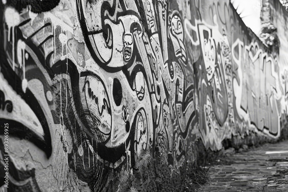 Naklejka premium detailed graffiti illustration
