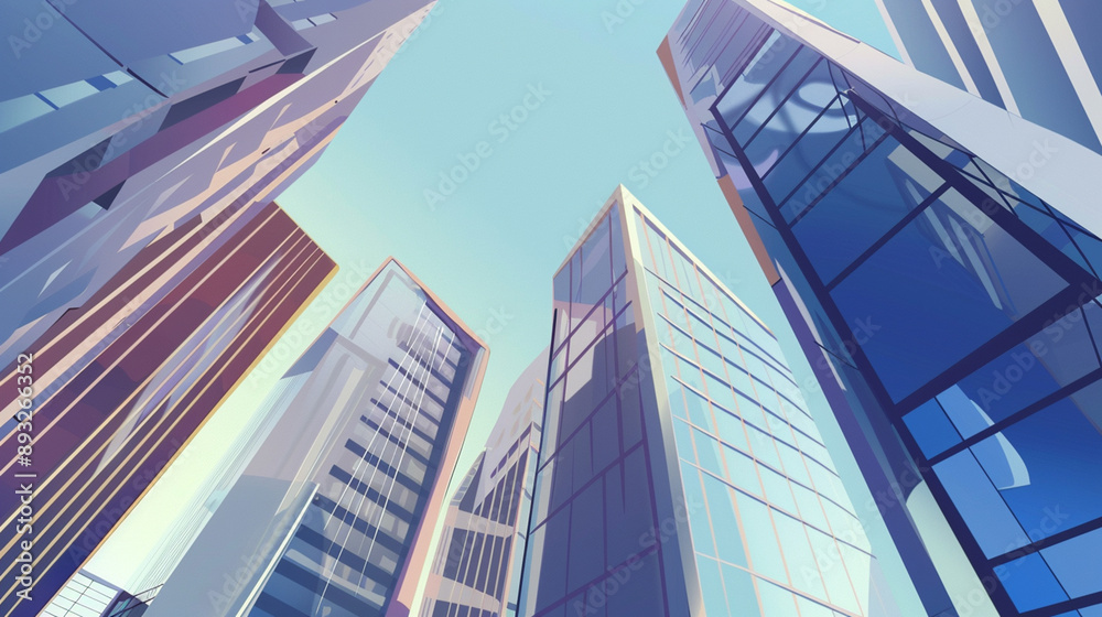 A futuristic skyscraper with a sleek, reflective glass facade rising against a clear blue sky, showcasing modern urban architecture and advanced design A futuristic skyscraper with a sleek, reflective glass facade rising against a clear blue sky, showcasing modern urban architecture and advanced design